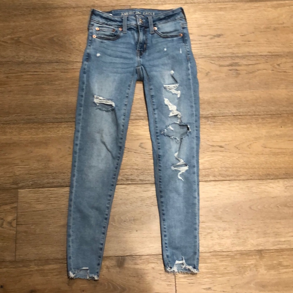 Skinny ripped jeans
